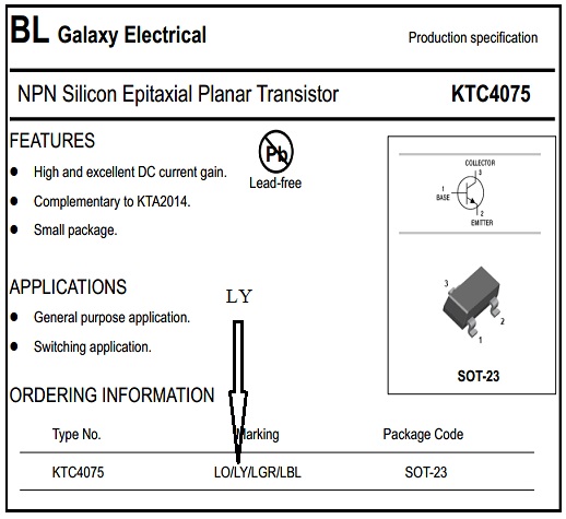 LY KTC4075 TRANSISTOR LY KTC4075 TRANSISTOR