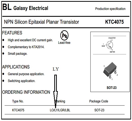 LY KTC4075 TRANSISTOR