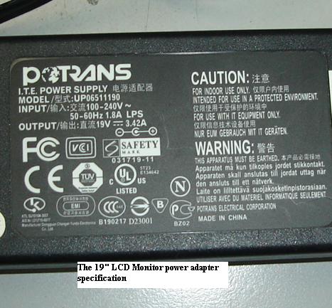 lcd monitor power adapter