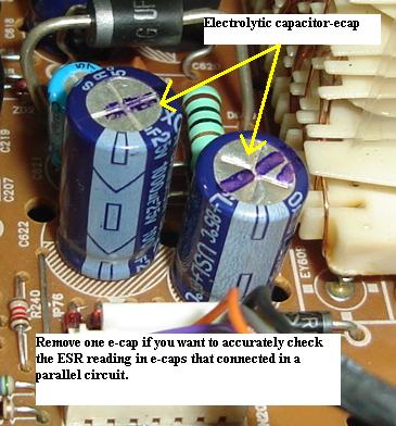 test electrolytic capacitor