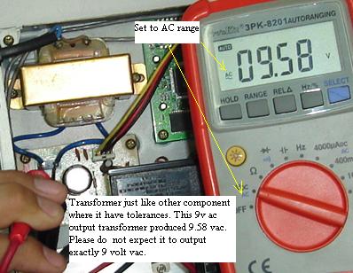 how to check a 9v transformer