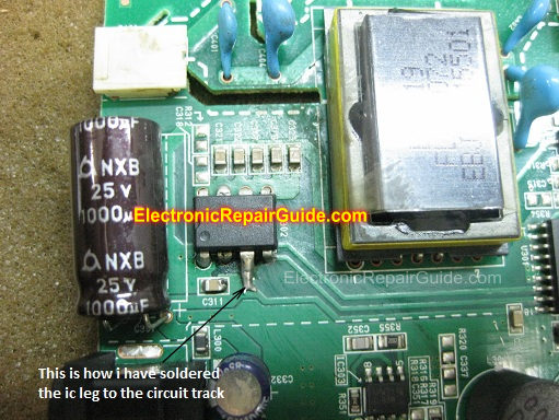 solder ic leg in lcd monitor