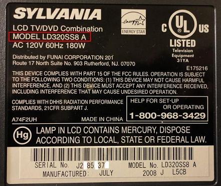 lcd tv slyvania LD320SSB